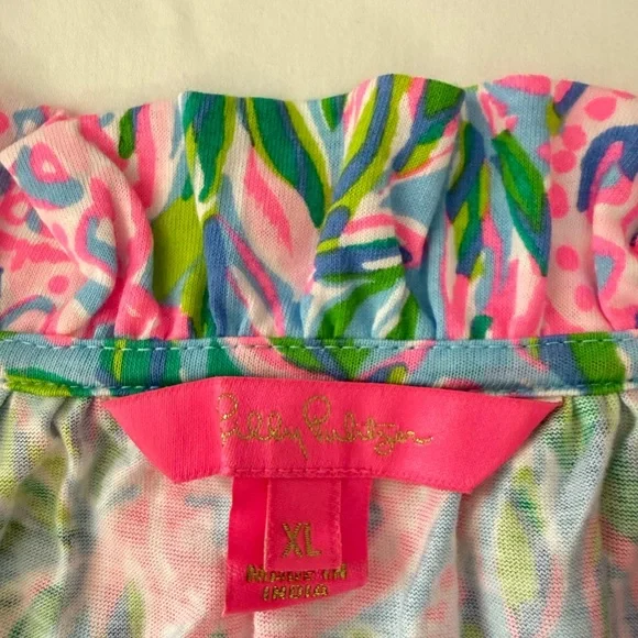 Lilly Pulitzer Malone Maxi Dress Frenchie Blue -Turtley In Love SIZE:XL - Picture 8 of 15